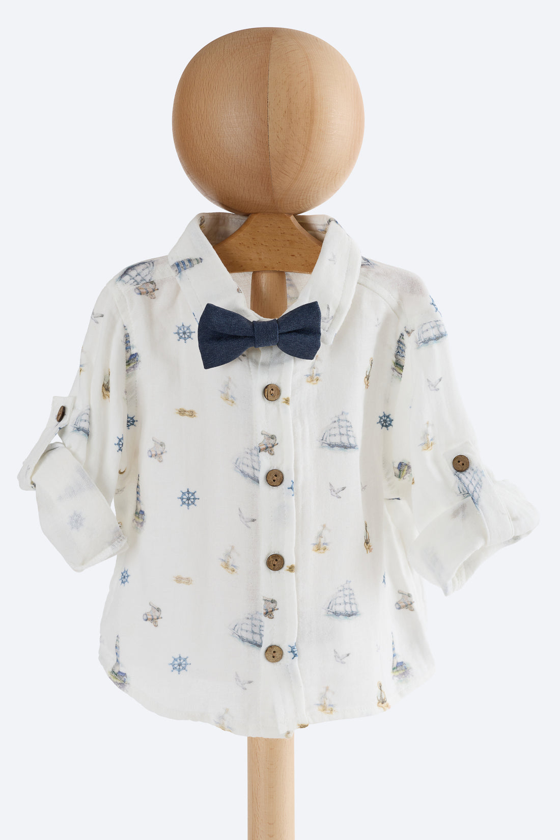 Mavi Yelkenli Desenli 4'lü Salopet Takım