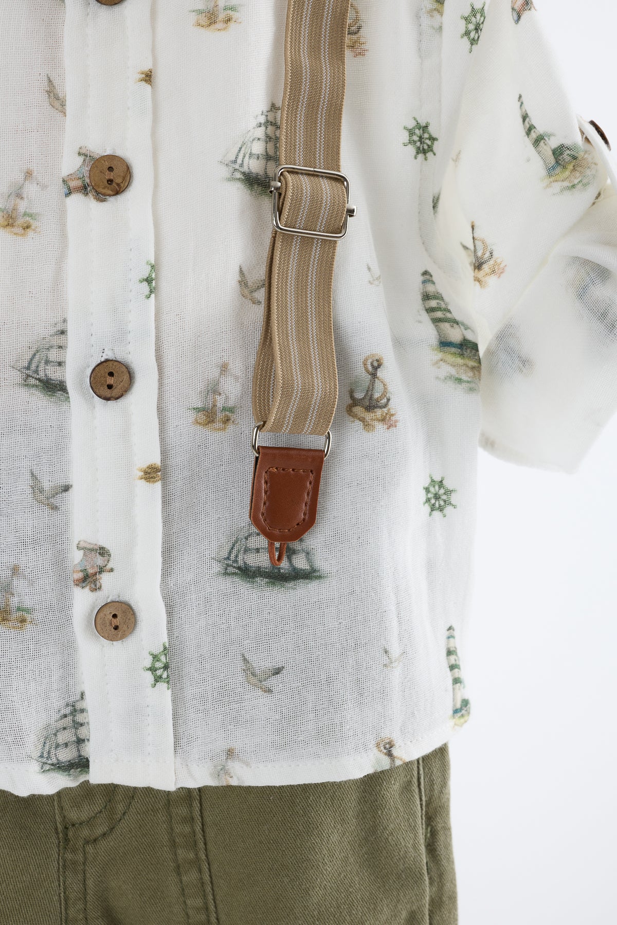 Yeşil Yelkenli Desenli 4'lü Salopet Takım