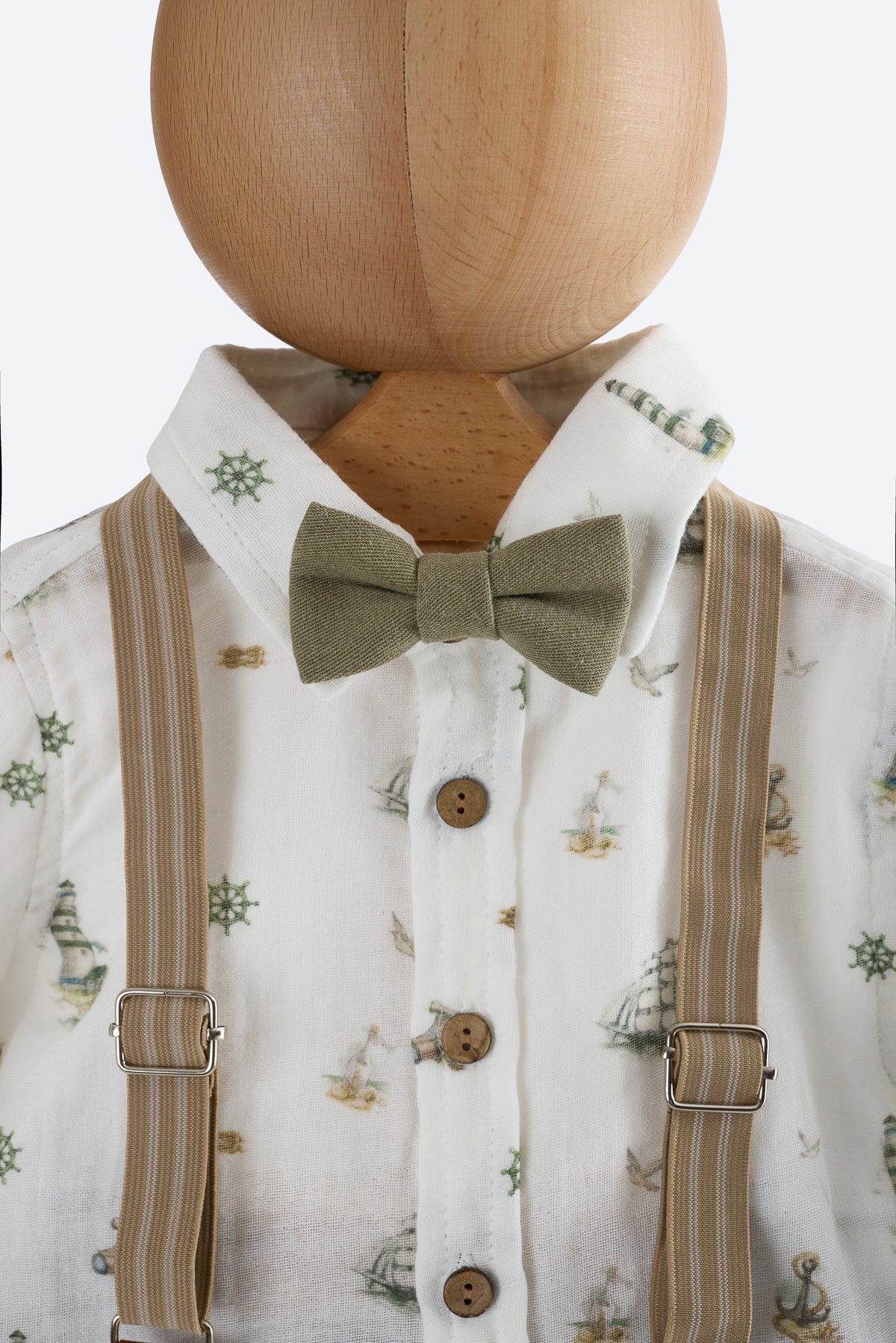 Yeşil Yelkenli Desenli 4'lü Salopet Takım