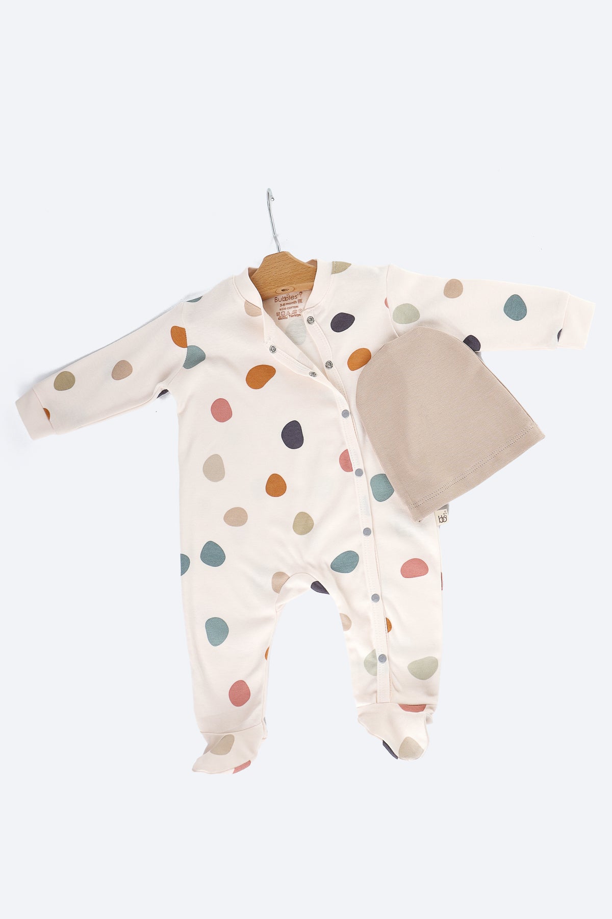 Renkli Puantiye Desenli Tulum Takım