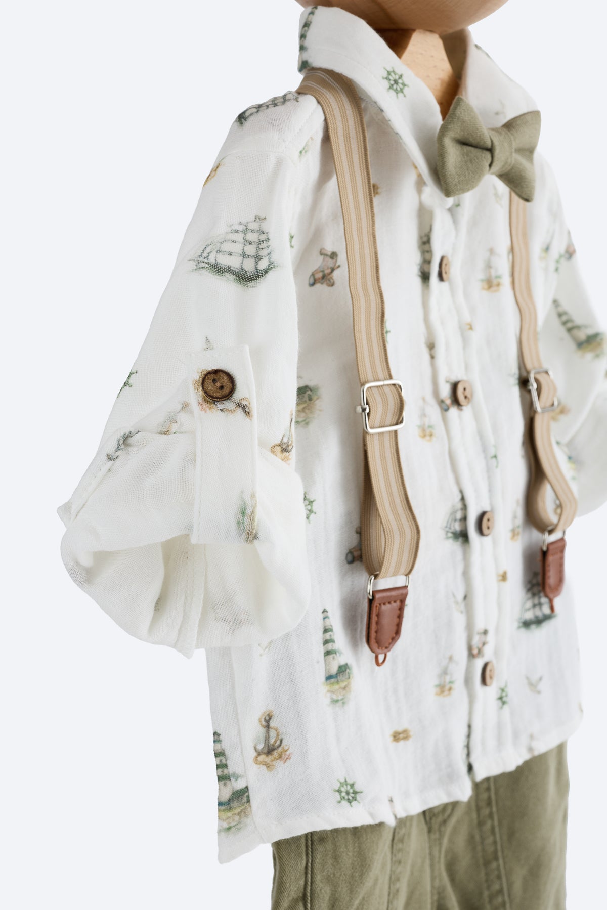 Yeşil Yelkenli Desenli 4'lü Salopet Takım