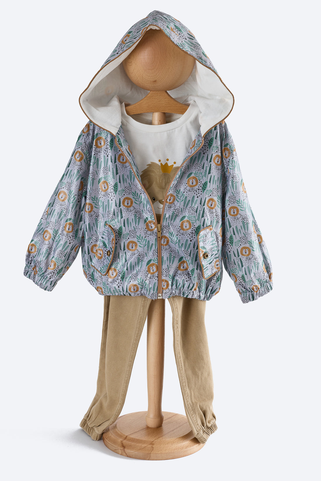 Aslan Desenli Mavi Yağmurluk 3'lü Takım