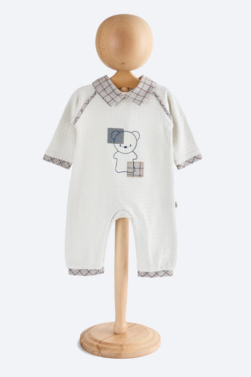 Ayıcık Desenli Erkek Bebek Tulum