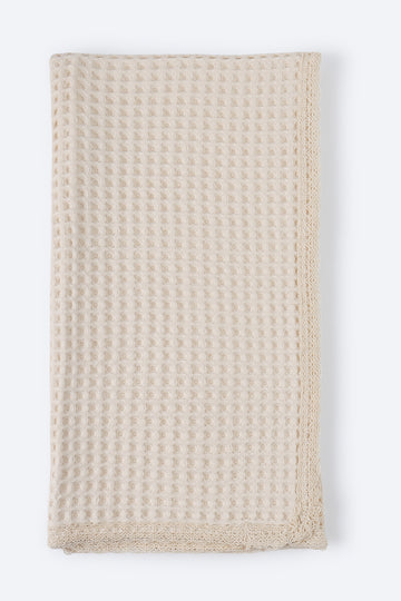 Sütlü Kahverengi Petek Desenli Müslin Örtü