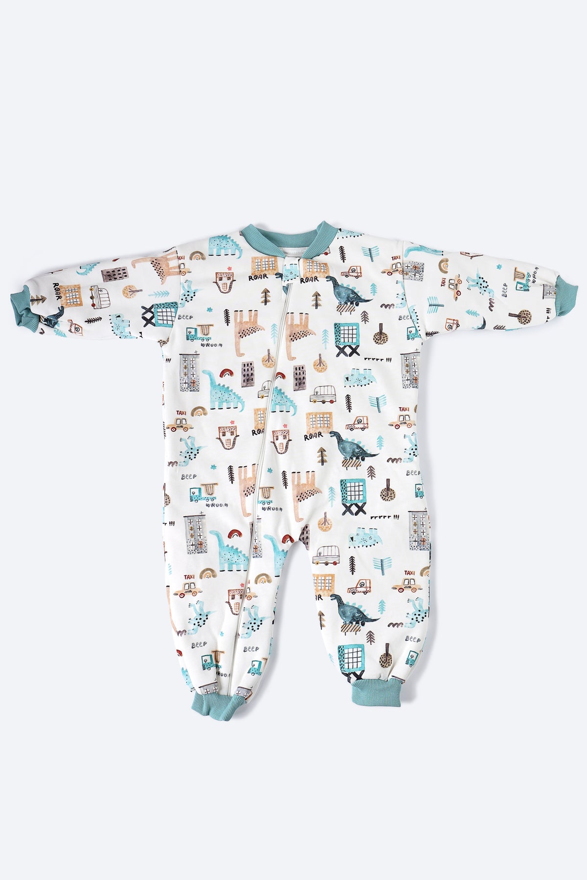 Dinozor Desenli Mavi Uyku Tulumu