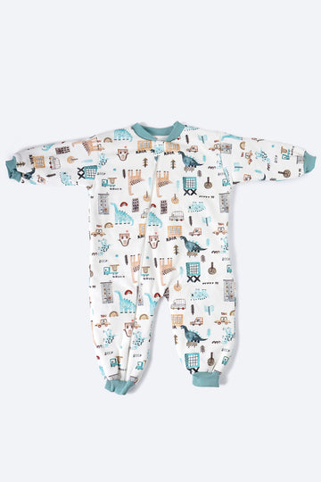 Dinozor Desenli Mavi Uyku Tulumu