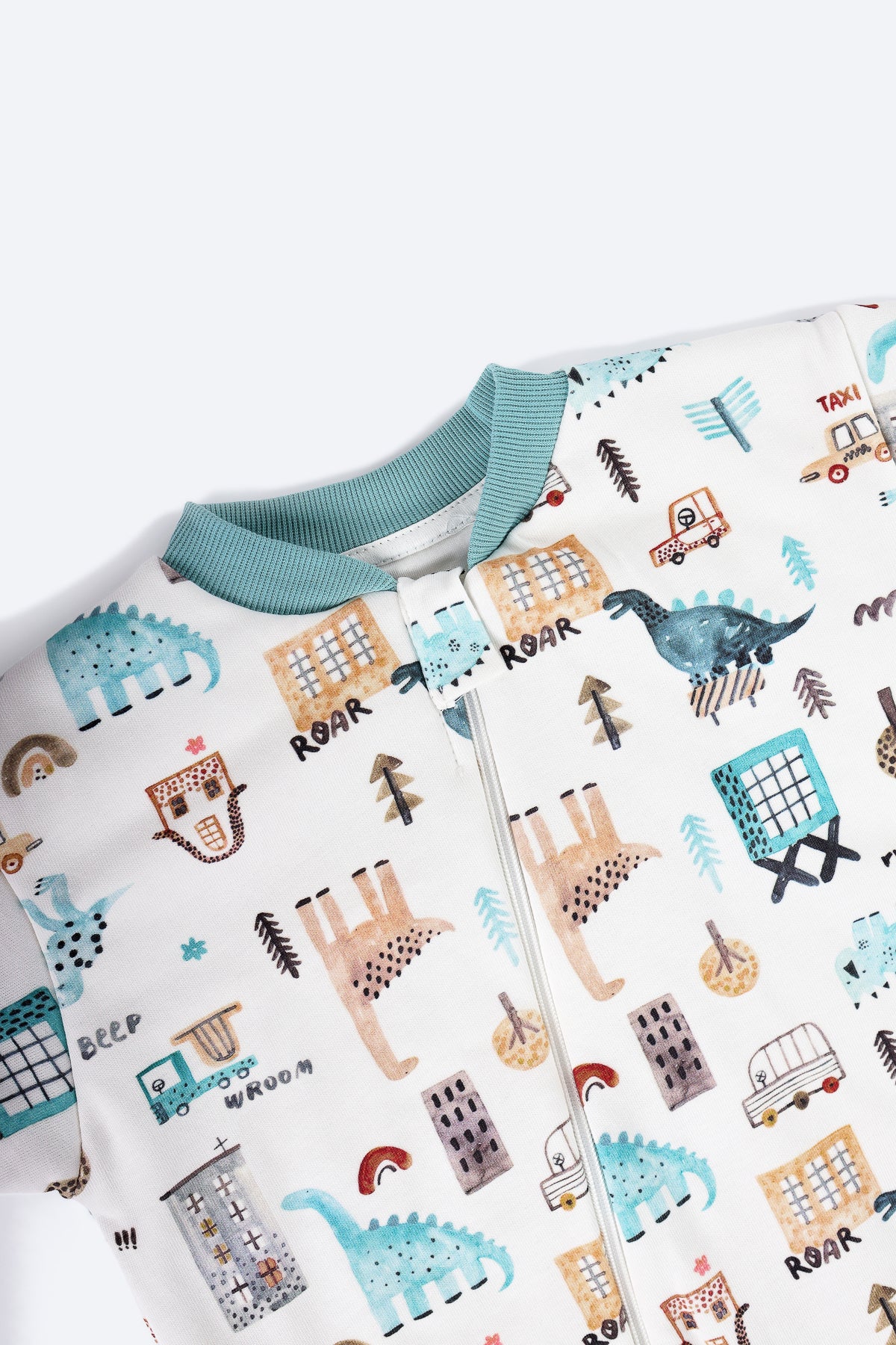 Dinozor Desenli Mavi Uyku Tulumu