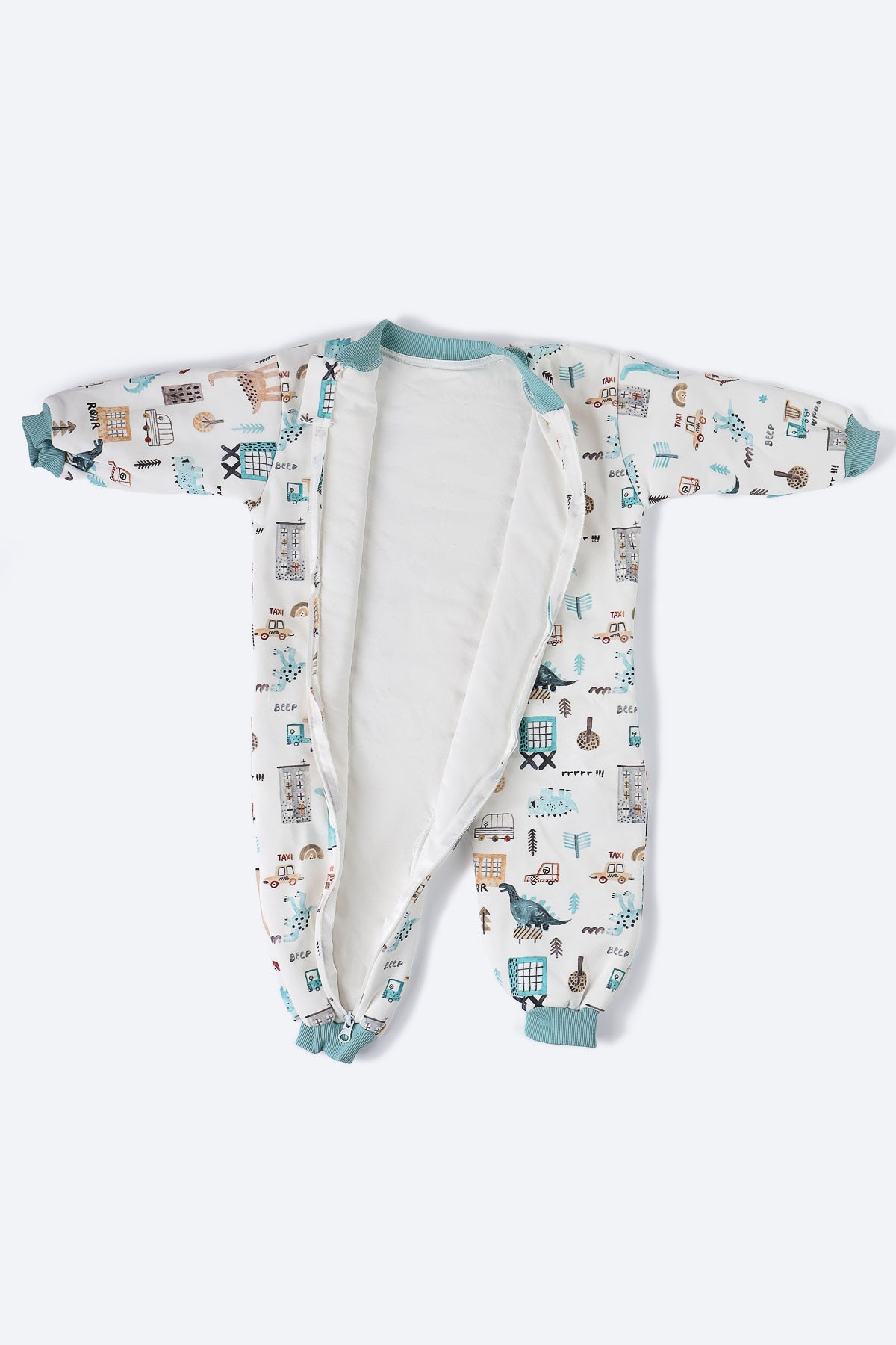 Dinozor Desenli Mavi Uyku Tulumu