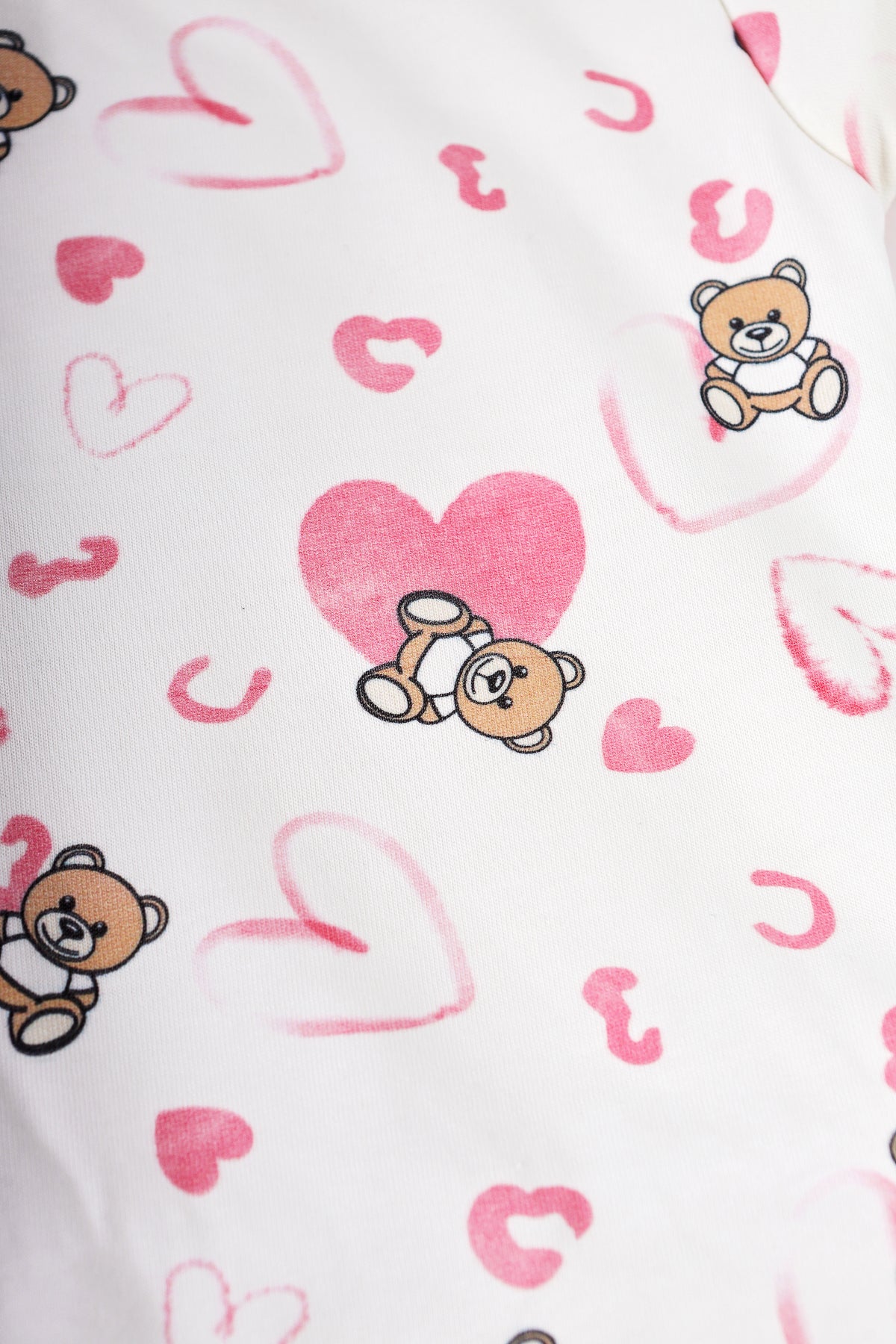 Pembe Kalp ve Ayıcık Desenli Uyku Tulumu