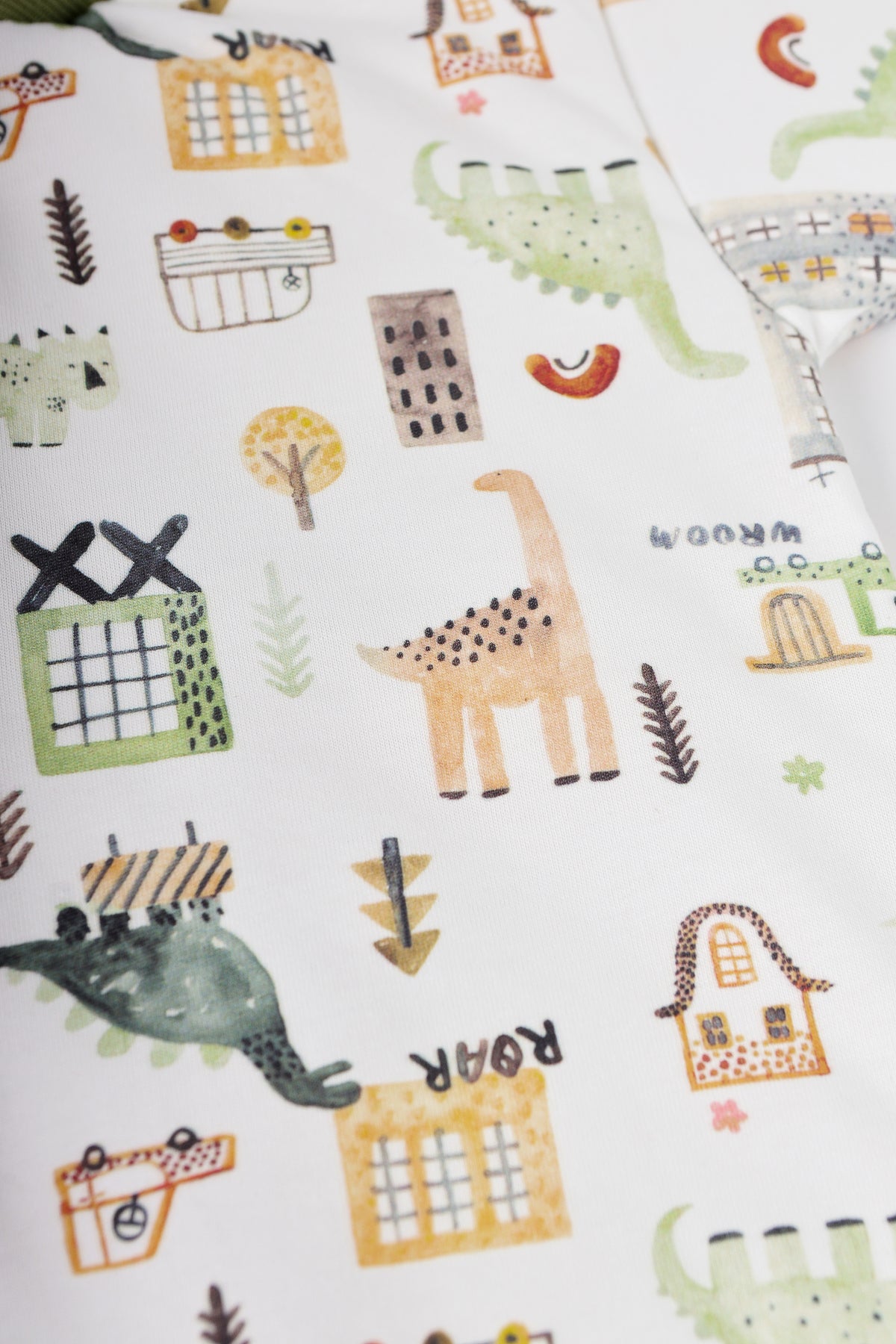 Dinozor Desenli Yeşil Uyku Tulumu