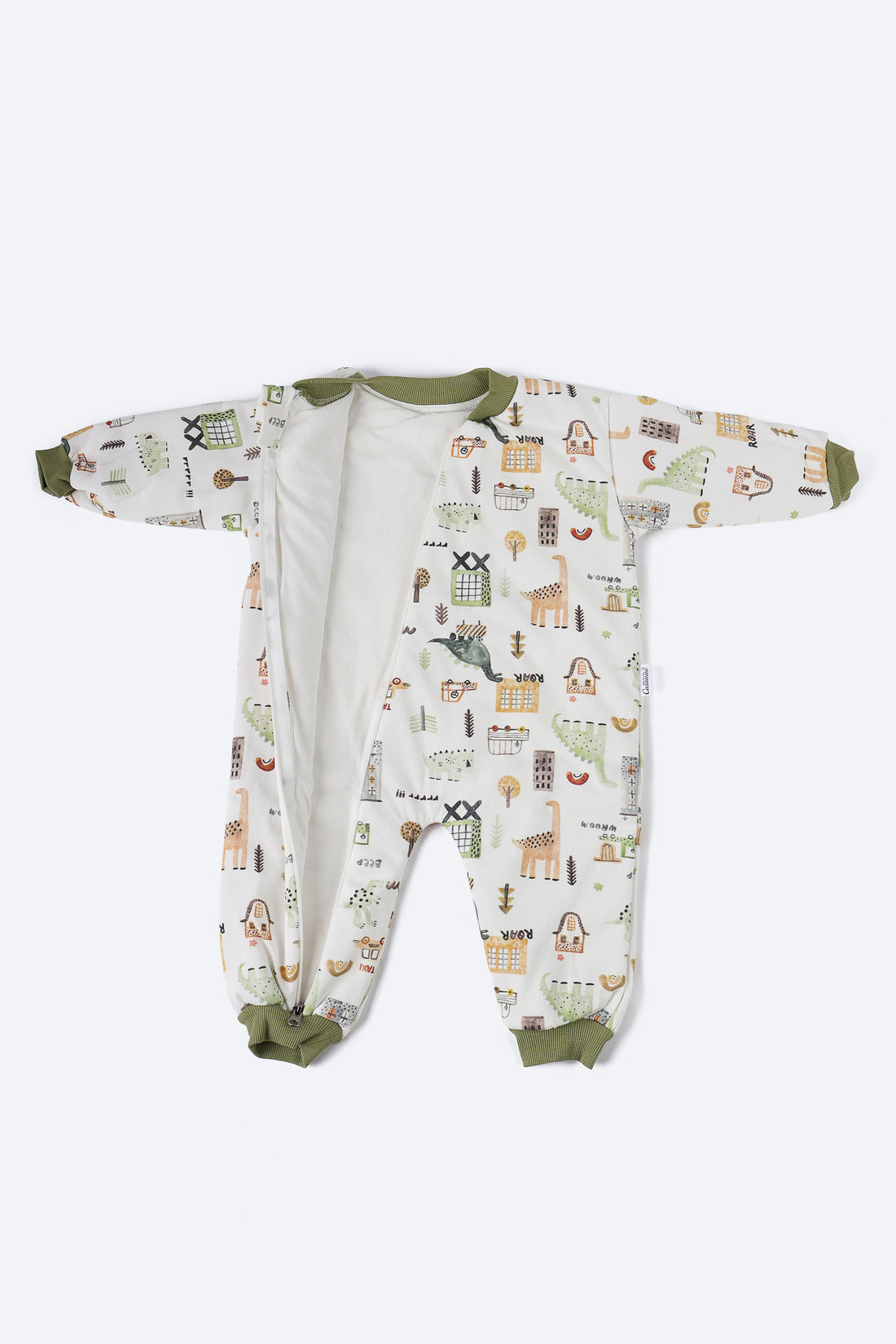 Dinozor Desenli Yeşil Uyku Tulumu