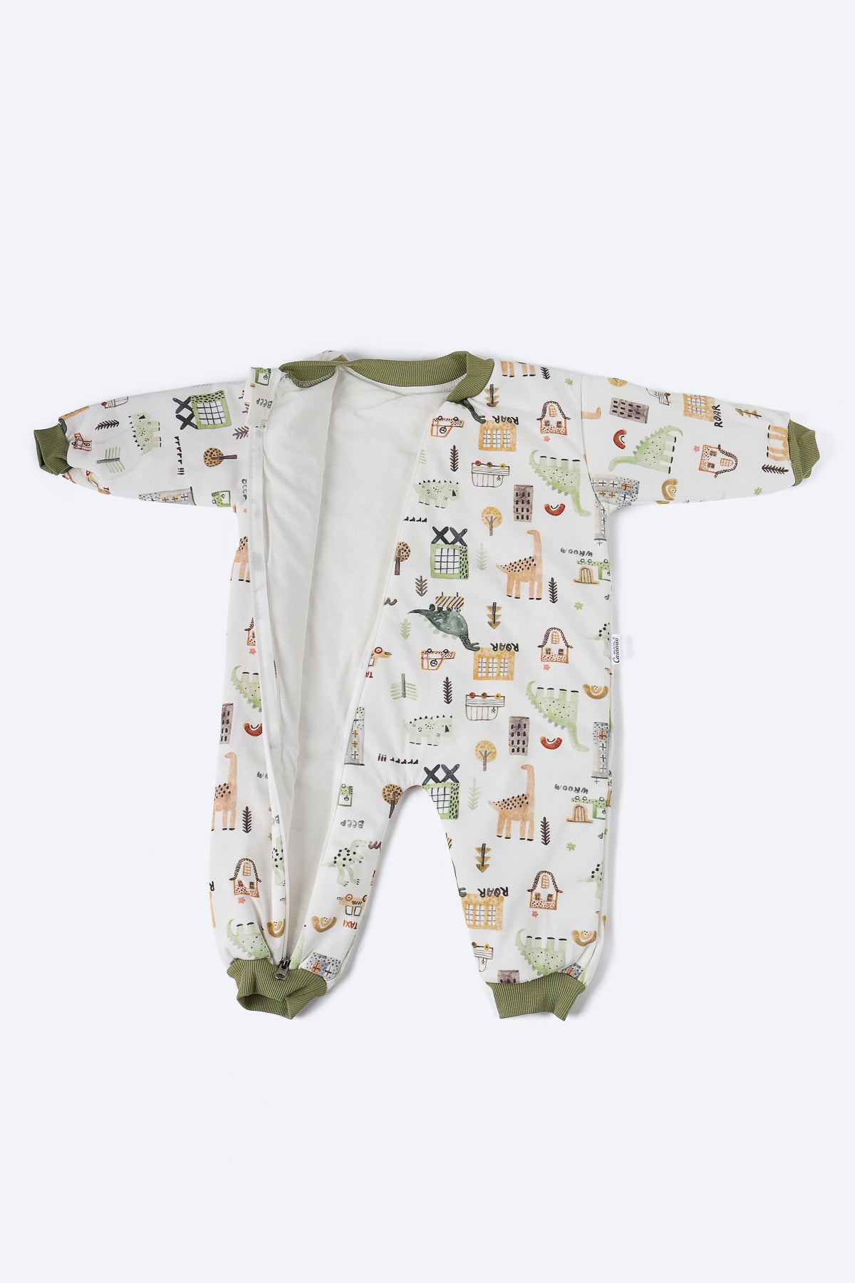 Dinozor Desenli Yeşil Uyku Tulumu