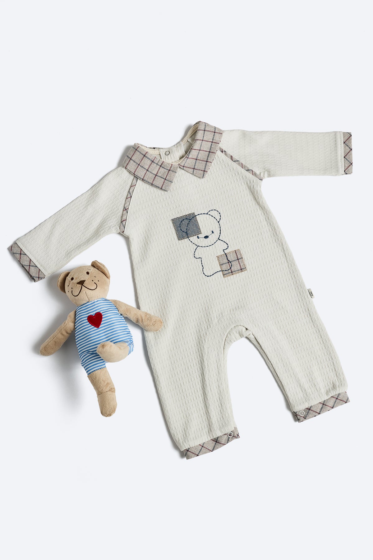 Ayıcık Desenli Erkek Bebek Tulum