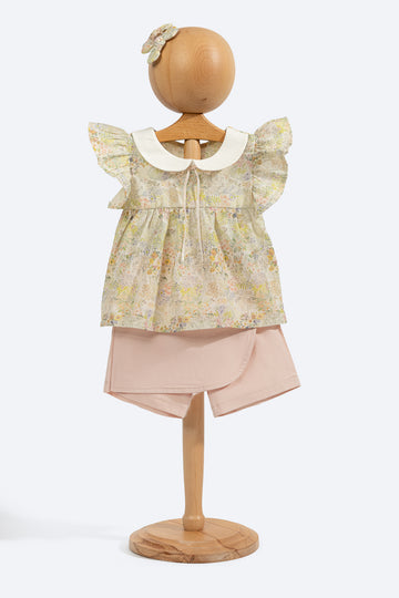 SPRING MINI KIZ ÇOCUK ŞORT ETEK BLUZ TAKIM