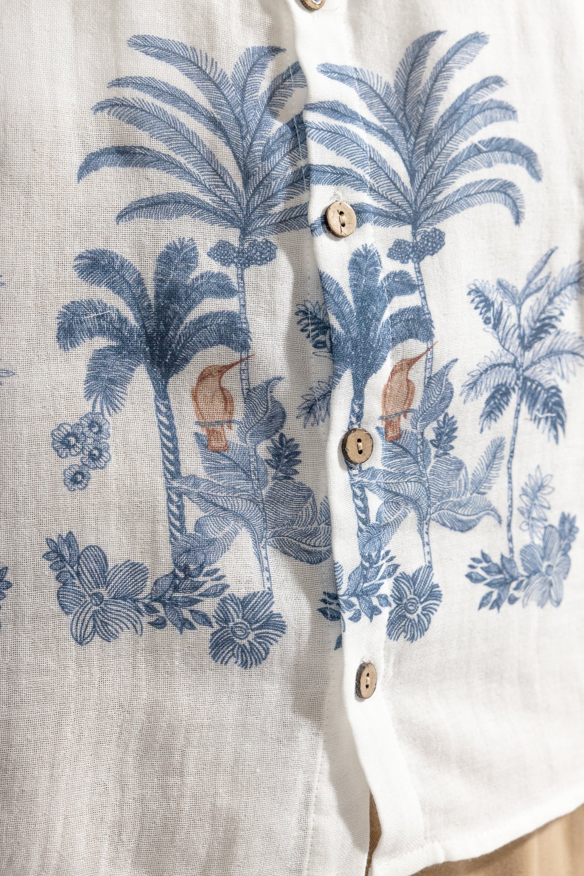 PALM BLUE ERKEK ÇOCUK ŞORT GÖMLEK PAMUKLU TAKIM