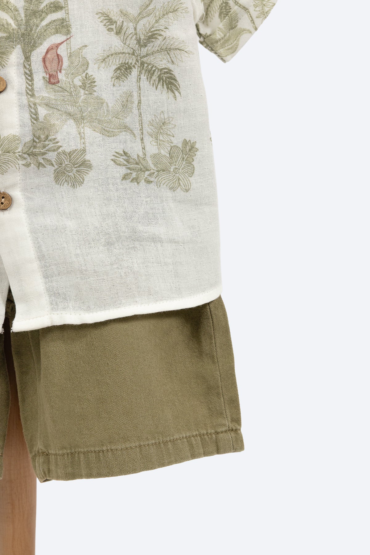 PALM GREEN ERKEK ÇOCUK ŞORT GÖMLEK PAMUKLU TAKIM
